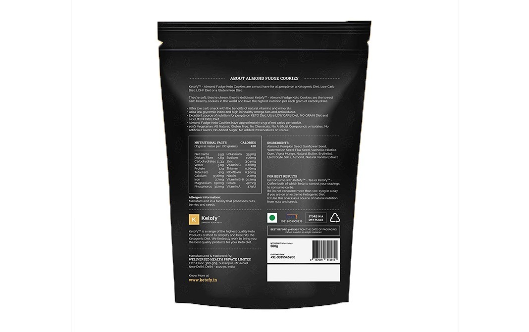 Ketofy Almond Fudge Cookies    Pack  500 grams